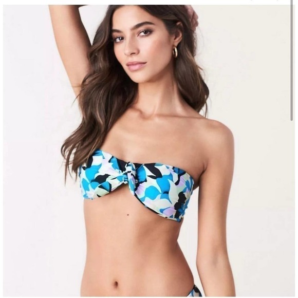 Onia Diane Von Furstenberg Collaboration Madeline Knotted Bandeau Bikini Top - Picture 1 of 3